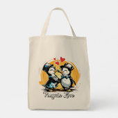 Schattig Pinguïn Koppel Tote Bag (Achterkant)