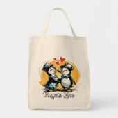 Schattig Pinguïn Koppel Tote Bag (Voorkant)
