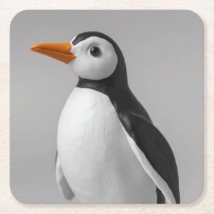 Schattig Pinguïnontwerp – Aardig Winterdier Kartonnen Onderzetters