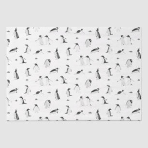 Schattig pinguïns monochroom patroon tissuepapier