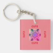 schattig PINK _RED Sleutelhanger (voorkant)
