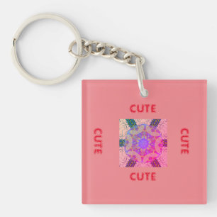 schattig PINK _RED Sleutelhanger