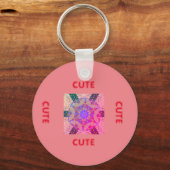 schattig PINK _RED Sleutelhanger (Voorkant)