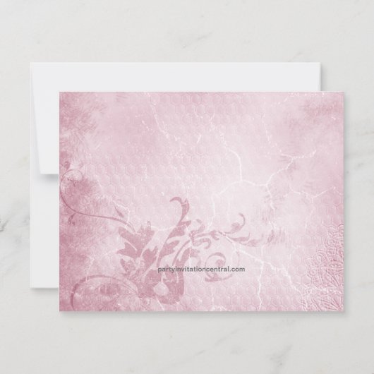 Schattig  Pink Stork Baby shower Kaart (Achterkant)