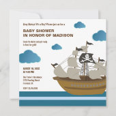 Schattig Piratenschip Baby Shower Kaart (Voorkant)
