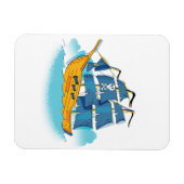 Schattig Piratenschip Cartoon Magneet (Horizontaal)