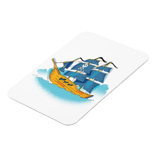 Schattig Piratenschip Cartoon Magneet (Linkerzijde)
