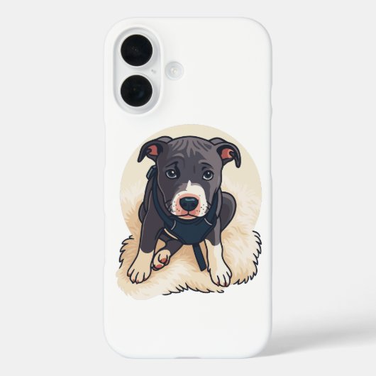 Schattig Pitbull Puppies Hond Cartoon Ontwerp Case-Mate iPhone Case (Achterkant)