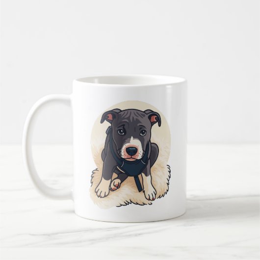 Schattig Pitbull Puppychondesign Koffiemok (Links)