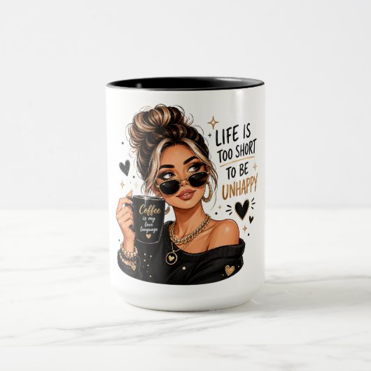 Schattig/Pittig Koffiemeisje Mok (Midden)