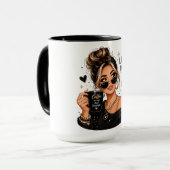 Schattig/Pittig Koffiemeisje Mok (Voorkant links)