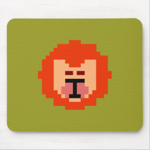 Schattig pixel leeuwengezicht  muismat