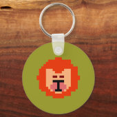 Schattig pixel leeuwengezicht  sleutelhanger (Voorkant)