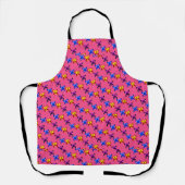 Schattig Pixel Vlinderpatroon Heet Roze Achtergron Schort (Voorkant)