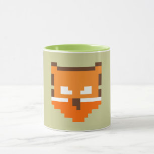 Schattig pixeled vos gezicht mok