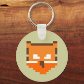 Schattig pixeled vos gezicht sleutelhanger (Voorkant)