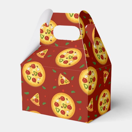 schattig pizzafeestje betegeld patroon bedankdoosjes (Achterkant)