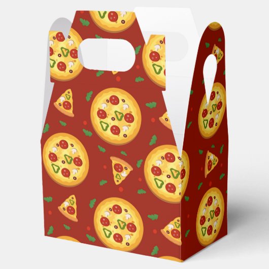 schattig pizzafeestje betegeld patroon bedankdoosjes (Geopend)
