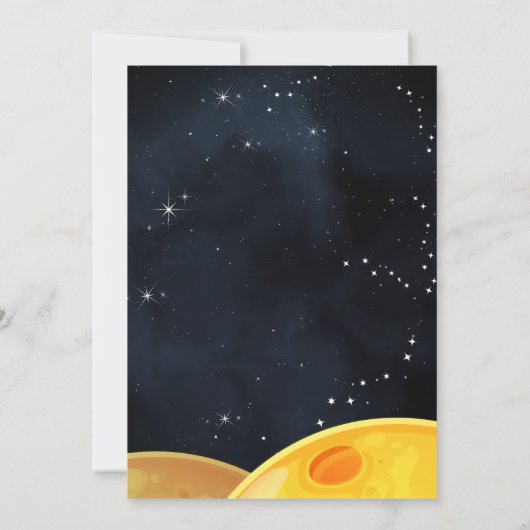 schattig planeet Alien Stars Space Galaxy 1e Verja Kaart (Achterkant)