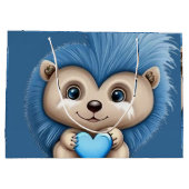 Schattig pluizig blauw dier groot cadeauzakje (Achterkant)