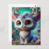 Schattig pluizig jakhals schepsel briefkaart (Voorkant / Achterkant)