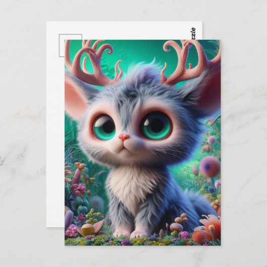 Schattig pluizig jakhals schepsel briefkaart (Voorkant / Achterkant)