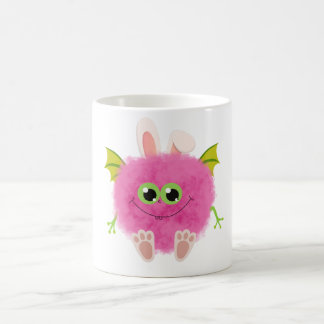 Schattig pluizig konijn monster koffiemok