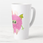 Schattig pluizig konijn monster latte mok (Rechterhoek)