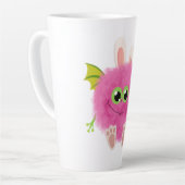 Schattig pluizig konijn monster latte mok (Linkerhoek)