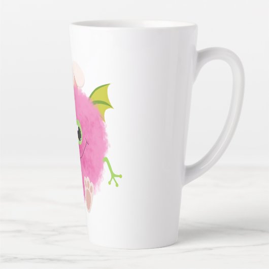 Schattig pluizig konijn monster latte mok (Rechts)