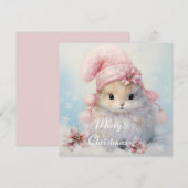 Schattig pluizig konijntje kerst Kaart (Voorkant / Achterkant)