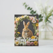 Schattig pluizig Pasen konijn Briefkaart (Staand voorkant)