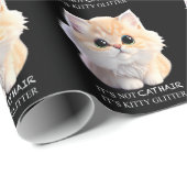 Schattig pluizig sinaasappel en witte kitten cat cadeaupapier (Rol Hoek)