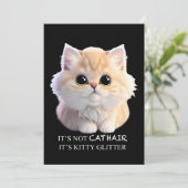 Schattig pluizig sinaasappel en witte kitten cat kaart (Staand voorkant)