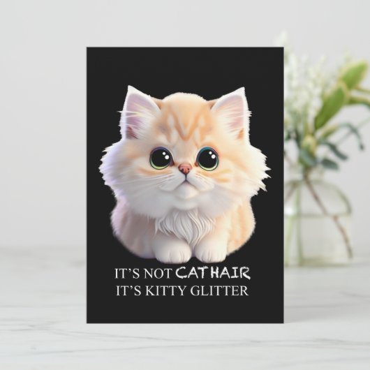 Schattig pluizig sinaasappel en witte kitten cat kaart (Staand voorkant)