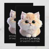 Schattig pluizig sinaasappel en witte kitten cat kaart (Voorkant / Achterkant)