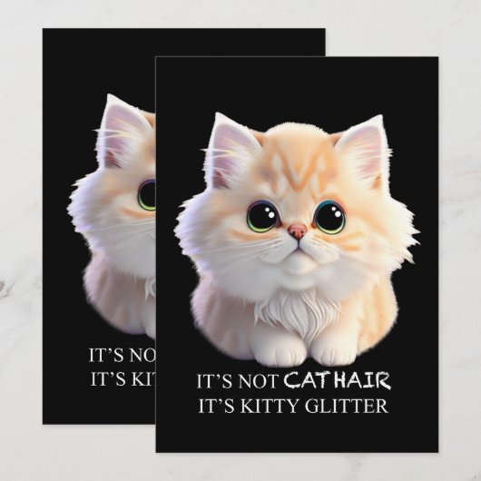 Schattig pluizig sinaasappel en witte kitten cat kaart (Voorkant / Achterkant)