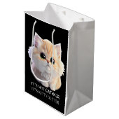 Schattig pluizig sinaasappel en witte kitten cat medium cadeauzakje (Voorkant Gekanteld)