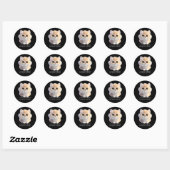 Schattig pluizig sinaasappel en witte kitten cat ronde sticker (Vel)
