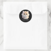 Schattig pluizig sinaasappel en witte kitten cat ronde sticker (Tas)