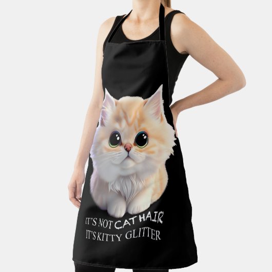 Schattig pluizig sinaasappel en witte kitten cat schort (Insitu)
