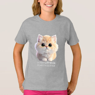 Schattig pluizig sinaasappel en witte kitten cat t-shirt