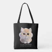 Schattig pluizig sinaasappel en witte kitten cat tote bag (Achterkant)