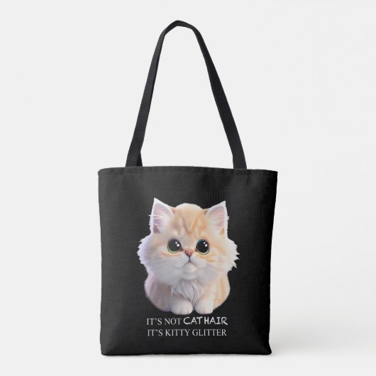 Schattig pluizig sinaasappel en witte kitten cat tote bag (Achterkant)