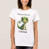 Schattig Pocket Gecko T-Shirt – Schattige Reptiel  (Voorkant)