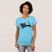 Schattig poes kat met vis t-shirt (Voorkant volledig)