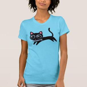 Schattig poes kat met vis t-shirt