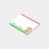 Schattig poes katje, bloemen & gras post-it® notes (Schuin)