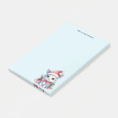 Schattig poesje in een kerstmuts post-it® notes (Schuin)