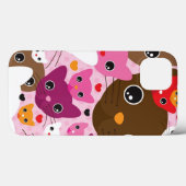 schattig poesje kat achtergrondpatroon Case-Mate iPhone case (Achterkant (horizontaal))